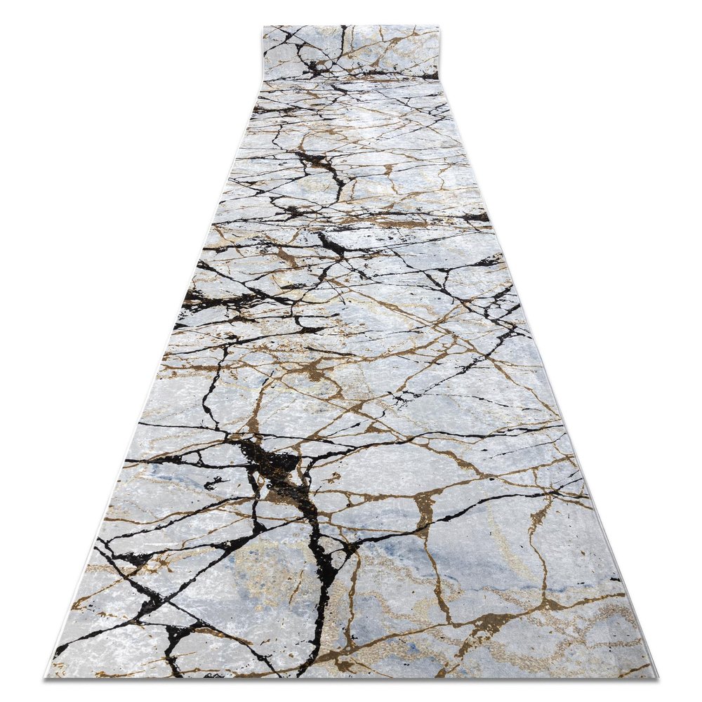 rugsx LOTUS Marble Non-Slip Runner Rug 21136, Washable, Beige, 120 × 920 cm