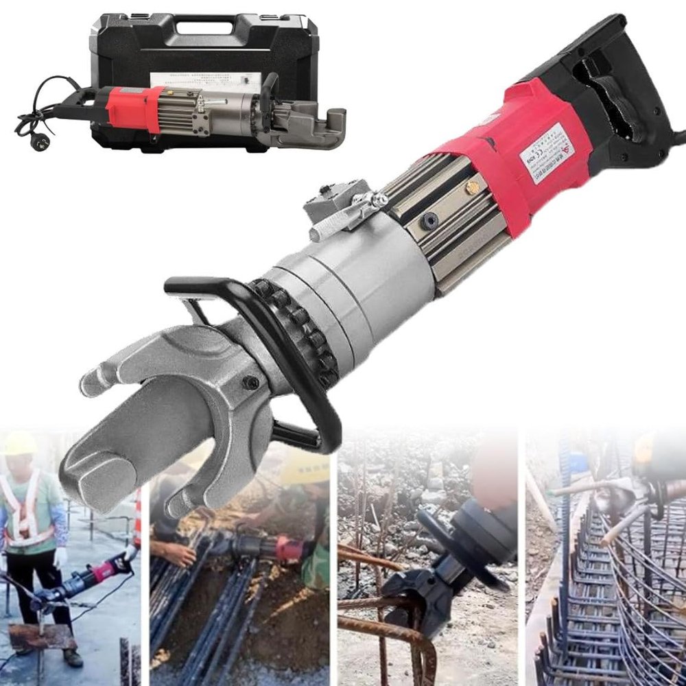 Electric Rebar Bender, Portable Hydraulic Machine for 16–25 mm Rebar, 0–90° Bending, with Positioning Bolts and Brushless Motor