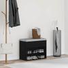 Lumanois Black Shoe Bench, Oak Look, 60 x 30 x 45 cm, 12.8 kg view 1