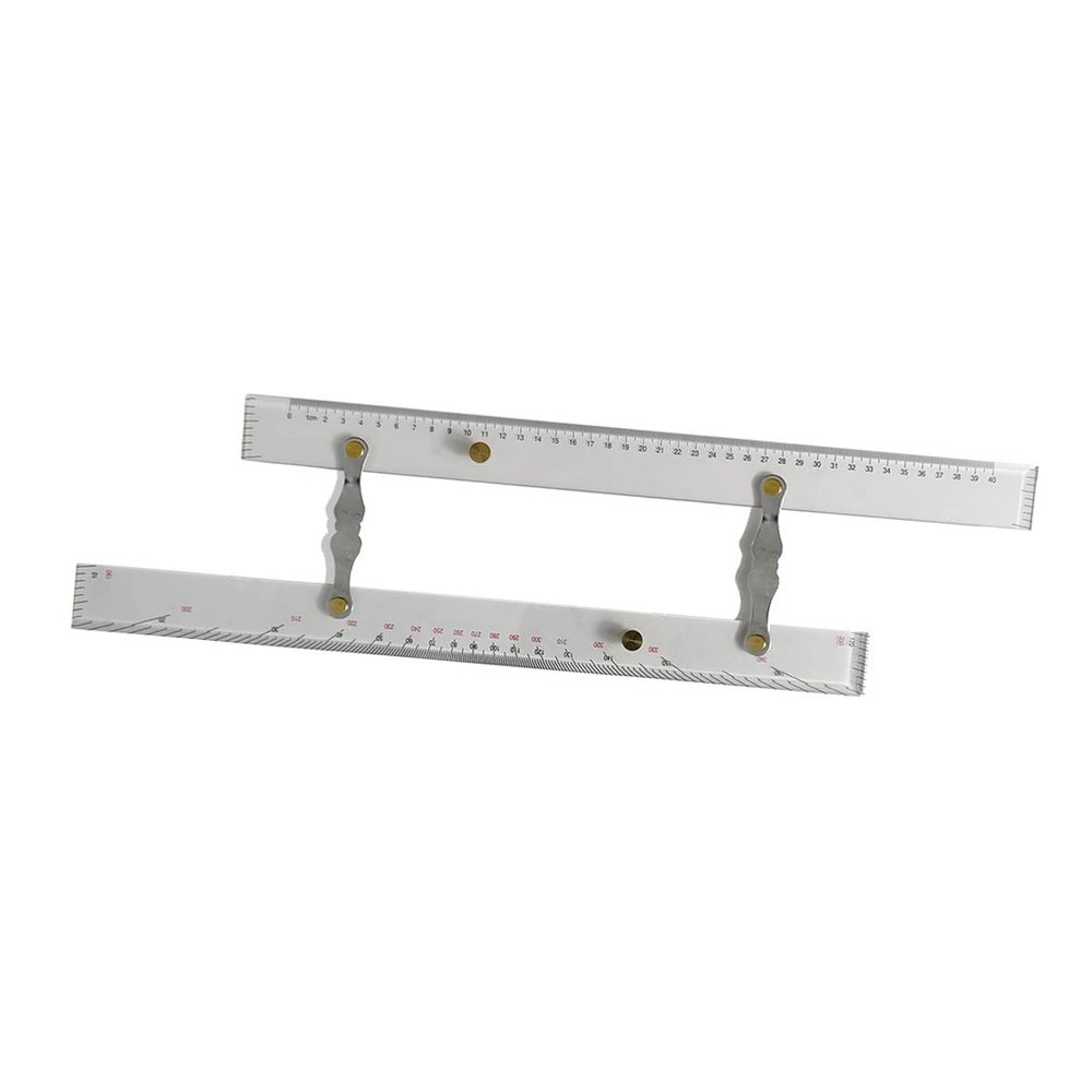Ycauty Marine Navigation Parallel Ruler, Clear Scale, High Accuracy, Copper/Acrylic, 12.7 cm (450 mm)