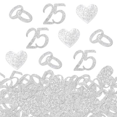 100 Pcs Silver Wedding Glitter Confetti