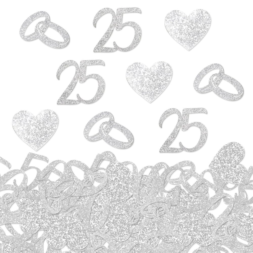 100 Pcs Silver Wedding Glitter Confetti