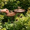 Bird Bath with Ground Spike, Metal Garden Decor view 3
