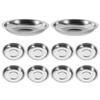 Round Stainless Steel Bowls, 10-Pack, Silver, for Soy Sauce and Events view 1