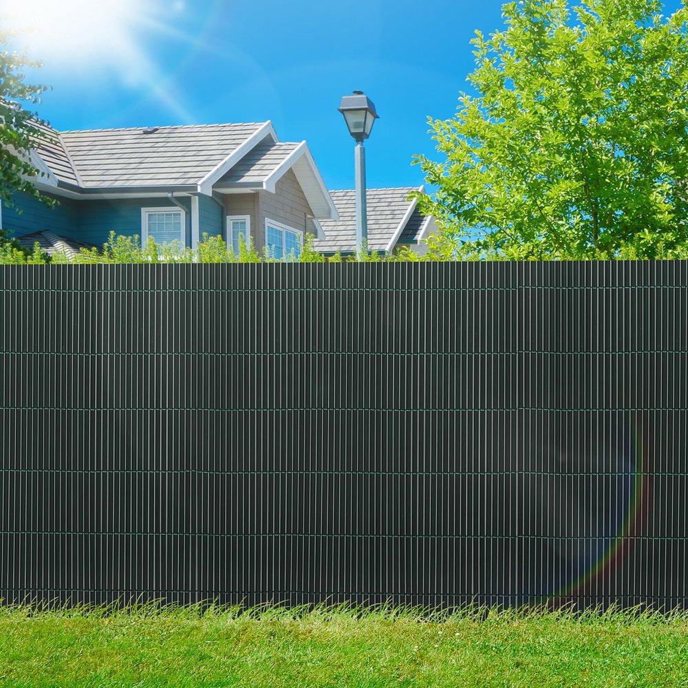 PeviASOT PVC Privacy Screen Mat 80 x 600 cm with Cable Ties, Green