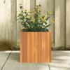 GeenYuu Solid Acacia Wood Planter 35 x 35 x 35 cm with Fleece Liner view 2