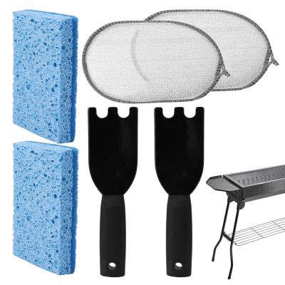 Complete Grill Cleaning Set with Barbecue Tools and Sponges