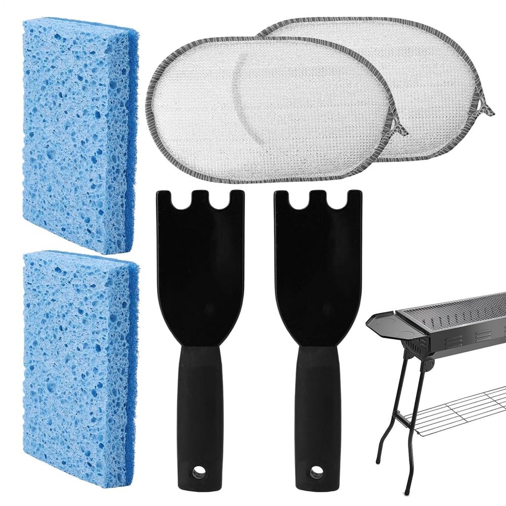 Complete Grill Cleaning Set with Barbecue Tools and Sponges