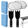 Complete Grill Cleaning Set with Barbecue Tools and Sponges view 1