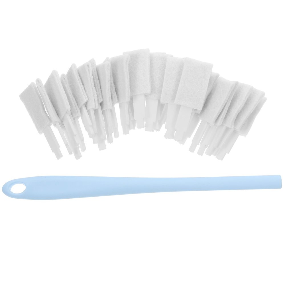 Cabilock Reusable Grout Cleaning Brushes, 31-Piece Set with Long PP Handles for Toilets, Windows, Home and Office