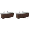GeenYuu Metal Balcony Planter with Rattan Look, 50 x 17 x 17 cm view 1