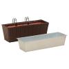 GeenYuu Metal Balcony Planter with Rattan Look, 50 x 17 x 17 cm view 3