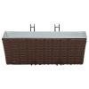 GeenYuu Metal Balcony Planter with Rattan Look, 50 x 17 x 17 cm view 4