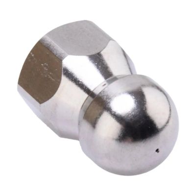 3/8 in. Pressure Washer Drain Cleaning Hose Rotating Nozzle, Silver