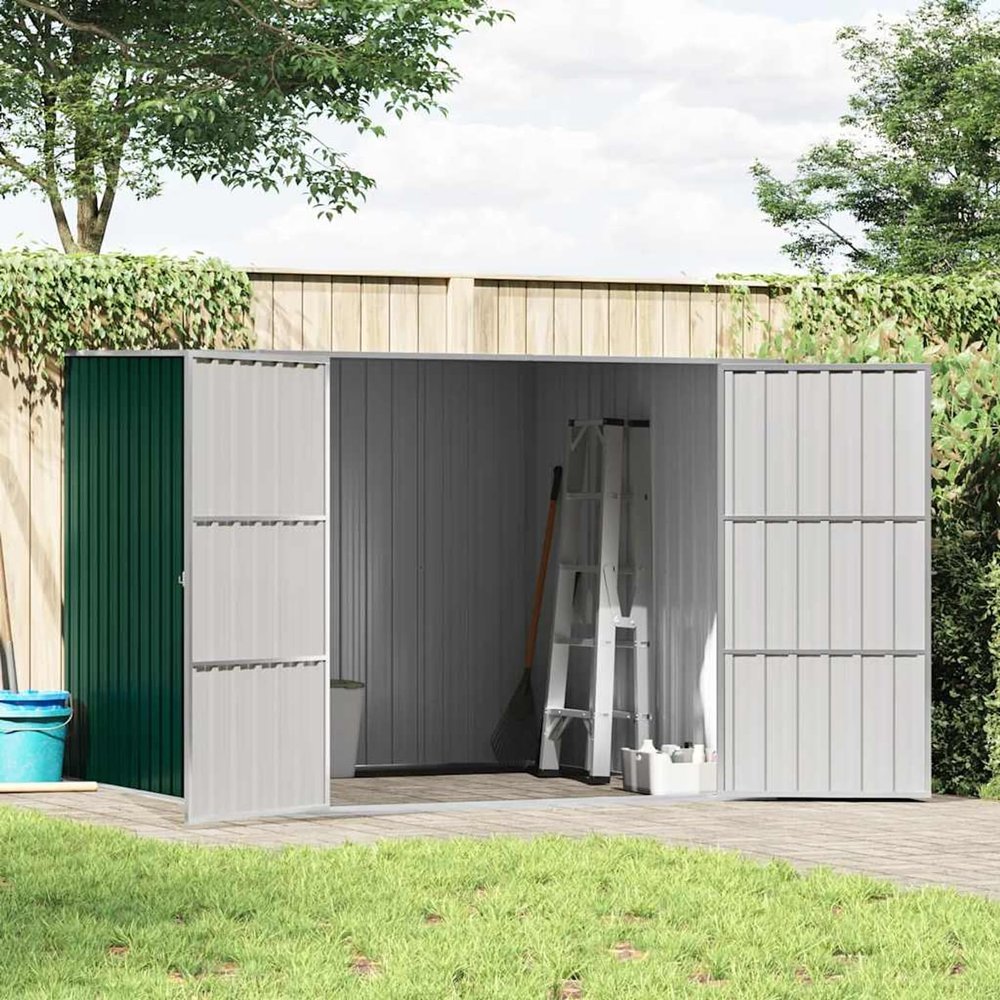 Hompiper Green Garden Shed 195 x 198 x 159 cm Galvanized Steel Model 46253