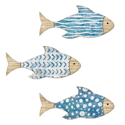 MOAZIFI 3-Piece Wooden Fish Wall Decor