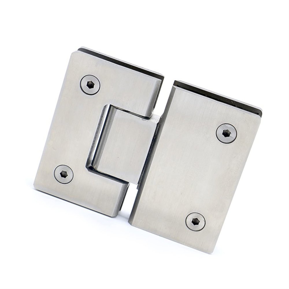 180° Stainless Steel Shower Wall Hinge, Minimalist Style, Silver Finish