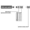 MBB40 X 25-200 Mini Pneumatic Air Cylinder, Double-Acting Standard Cylinder, Single-Rod Drive (200 mm) view 3