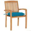 HGBNMER 4-Piece Stackable Teak Garden Chair Set with Cushions view 3
