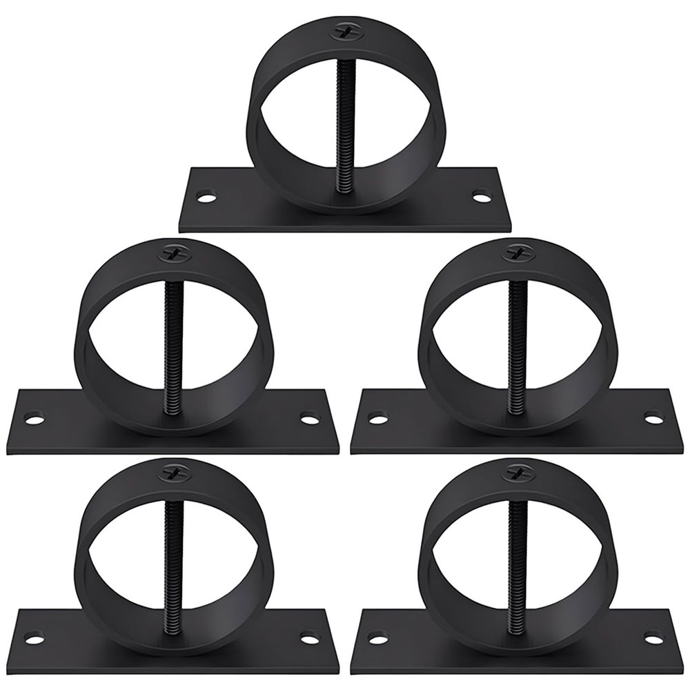 Dolltobe 304 Stainless Steel Cable Railing Set, 5 Clamps, 12 cm, 5 cm Rings, with Screws and Drill