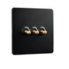 Ranuw Brass Toggle Switch, Industrial Style, Type 86, Flame-Retardant Construction, Brass Wall Plate view 1