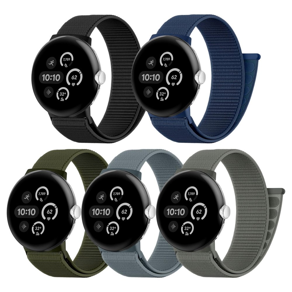 Zspoly Nylon Sport Bands for Pixel Watch 5/4/3/2/1, 41 mm, 5-Pack