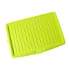 KKPLZZ Plastic Dish Draining Tray, Rectangular Multipurpose Design, Space-Saving Kitchen Tray with Wide Edge for Cutlery, Fruits and Vegetables (Green) view 1