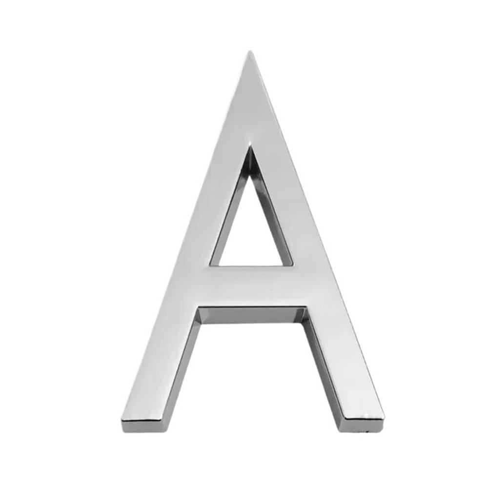 1 Pc 6 cm House Number for Outdoor Use, Address Plaque, Door Sign (A-Silver)