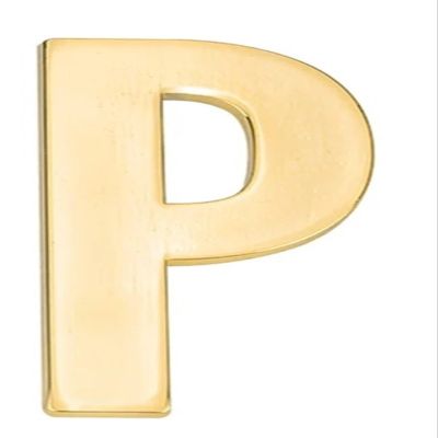 1-Piece Metal Self-Adhesive Letter A–Z, Gold, 7 × 3 cm