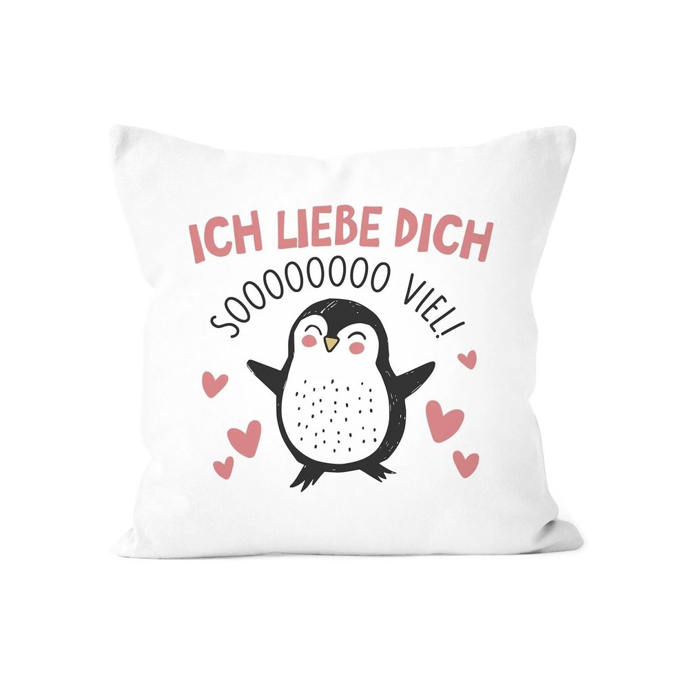 I Love You Penguin Pillow Cover