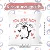 I Love You Penguin Pillow Cover view 2