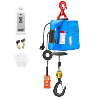 1500W Electric Hoist with Remote Control, Power Winch for Lifting and Industrial Use