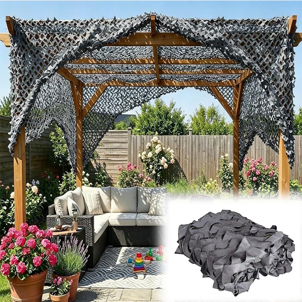 Lightweight Gray Camouflage Net 5 x 7 m (16.4 x 23 ft)