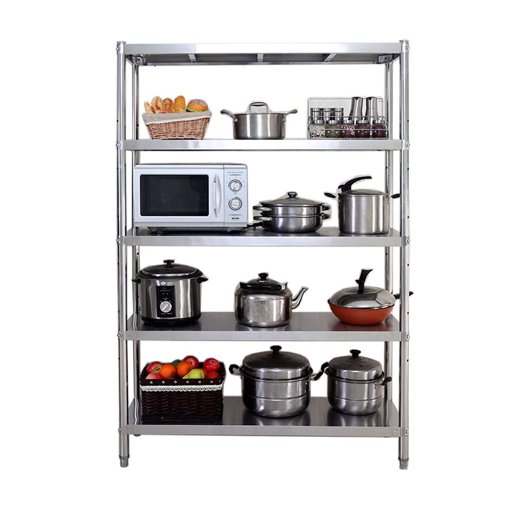 FGXHHS Kitchen Island, Multifunctional Stainless Steel Baker's Rack with Adjustable Shelves, 70 cm