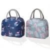 2-Pack Small Flamingo Insulated Lunch Bags, 20 x 22 x 13 cm, Gray and Dark Blue view 1