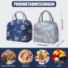 2-Pack Small Flamingo Insulated Lunch Bags, 20 x 22 x 13 cm, Gray and Dark Blue view 2