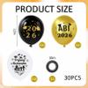 30 Pack Class of 2026 Balloons, Black Gold Confetti view 2