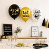 30 Pack Class of 2026 Balloons, Black Gold Confetti view 3