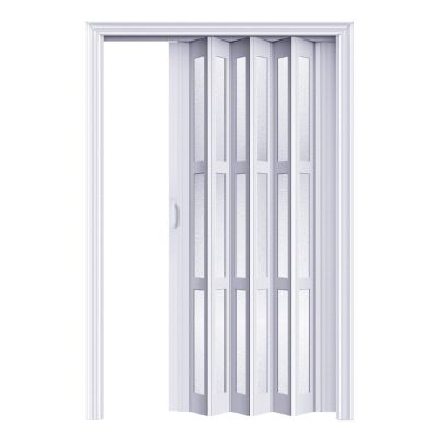 ZYJIX No-Drill Accordion Door with Aluminum Frame and Acrylic Panel
