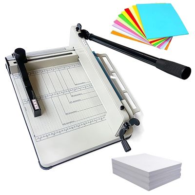 Manual Paper Cutter with Storage Slot, Professional Trimmer for Office, School, Home, and Print Shops