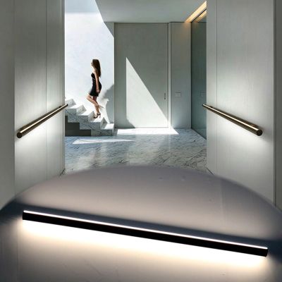 Up-and-Down Swiveling Illuminated Porch Handrail, 18 m Long, for Villa Hallways, Wall-Mounted Grip (6.9 m/22.6 ft)