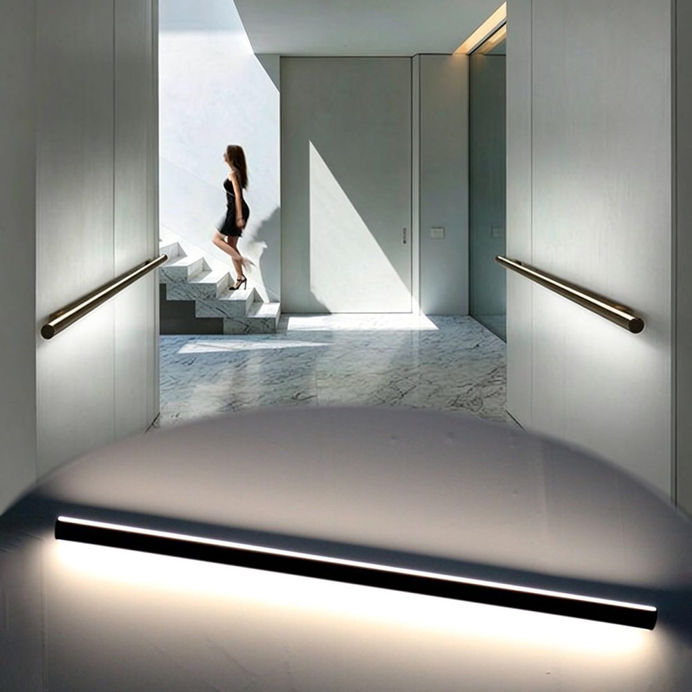 Up-and-Down Swiveling Illuminated Porch Handrail, 18 m Long, for Villa Hallways, Wall-Mounted Grip (6.9 m/22.6 ft)