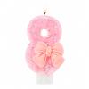 Tourima Number Candle 8 for Birthday with Bow view 1