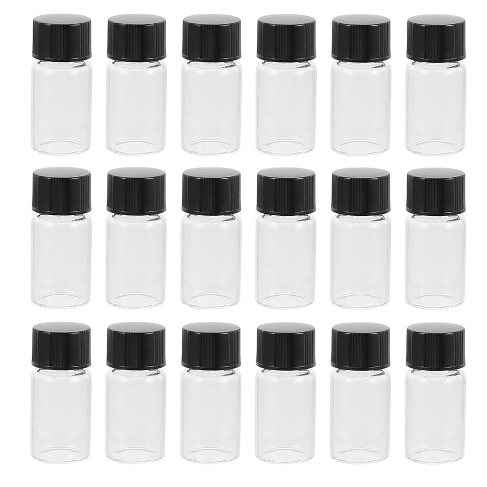 Gadpiparty 20-Pack 3 mL Glass Reagent Bottles with Caps