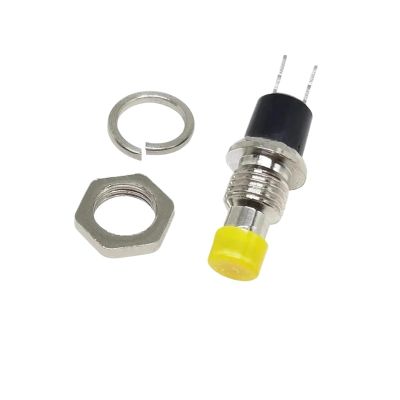 100PCS 7mm PBS-110 Momentary Push Button Switch, NO, Yellow