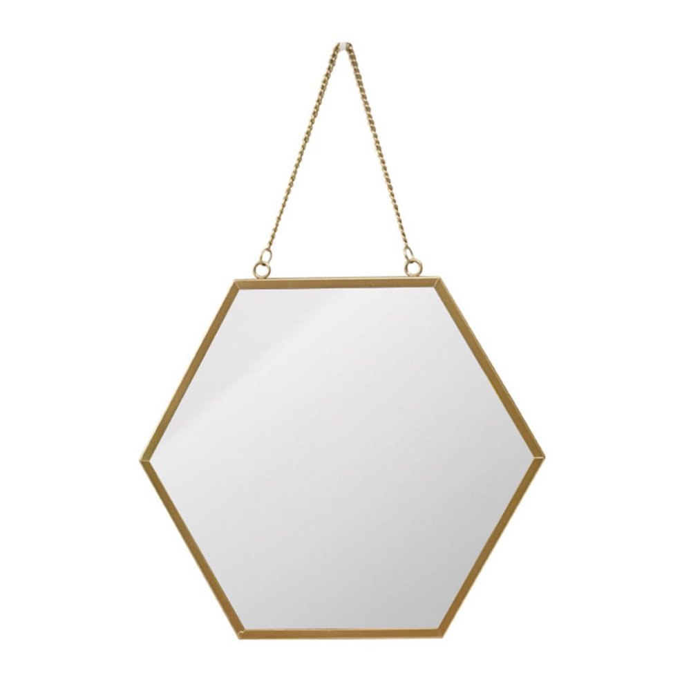 Hexagonal Wall-Mounted Bathroom Makeup Mirror