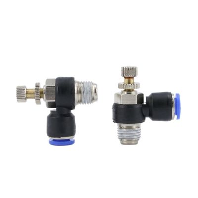 2-Piece Air Cylinder Throttle Valve, SL4-M5, Adjustable 6-01 Speed Control, 8-02 Quick Air-Pipe Connection (SL6-02)