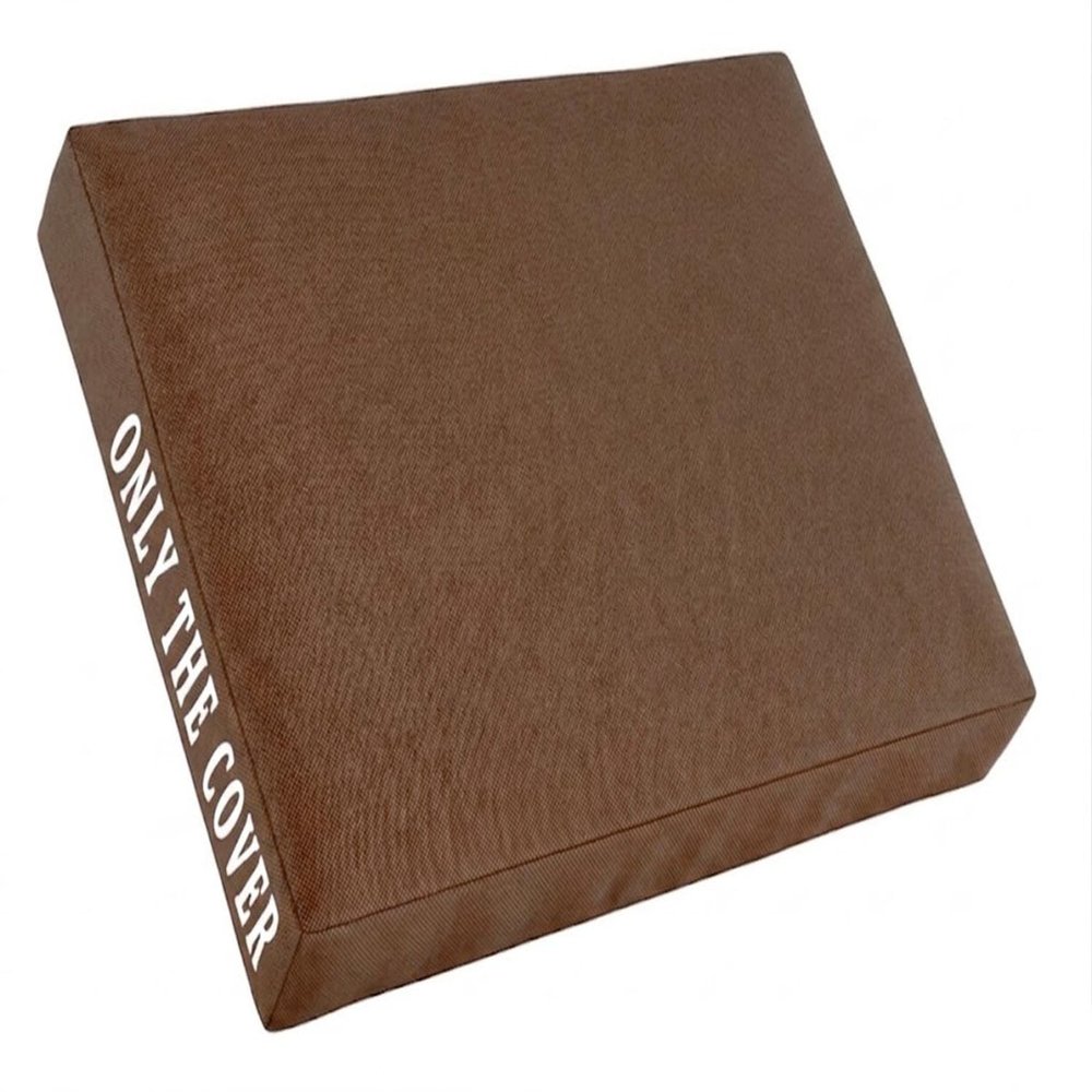 QOEUIUJ Outdoor Cushion Cover, Water-Resistant Oxford Fabric, Non-Slip Base, Coffee, 50 x 50 x 15 cm