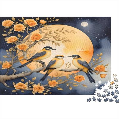 Night Birds Under the Moon 1000-Piece Puzzle, 70 x 50 cm