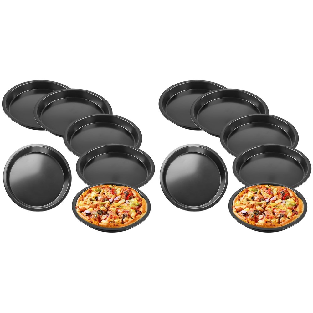 Luoilba 12-Piece Round Pizza Pan Set, 20 cm, Steel, Nonstick